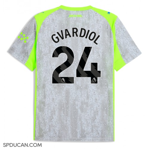 Muški Nogometni Dres Manchester City Josko Gvardiol #24 Rezervni 2025-26 Kratak Rukav Muški Nogometni Dres Manchester City Josko Gvardiol #24 Rezervni 2025-26 Kratak Rukav